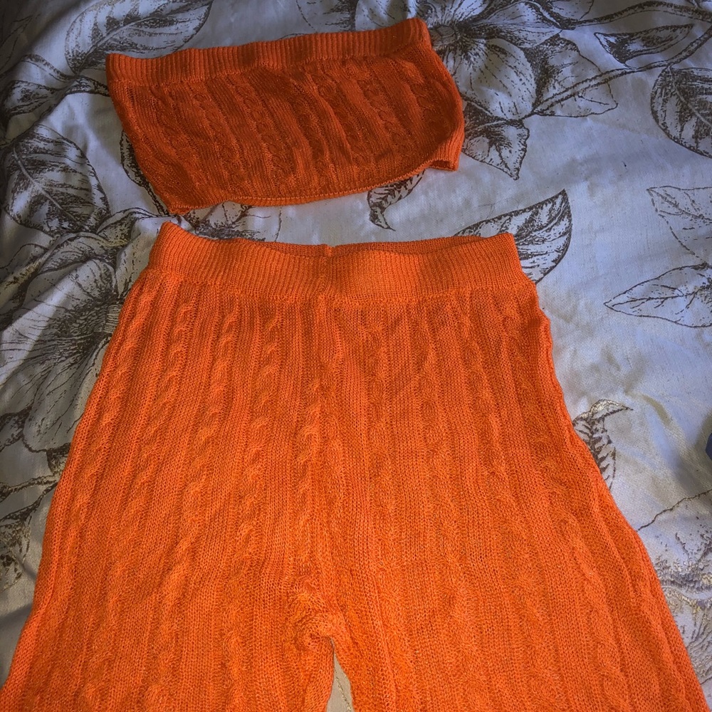 ORANGE Cable knit mesh set